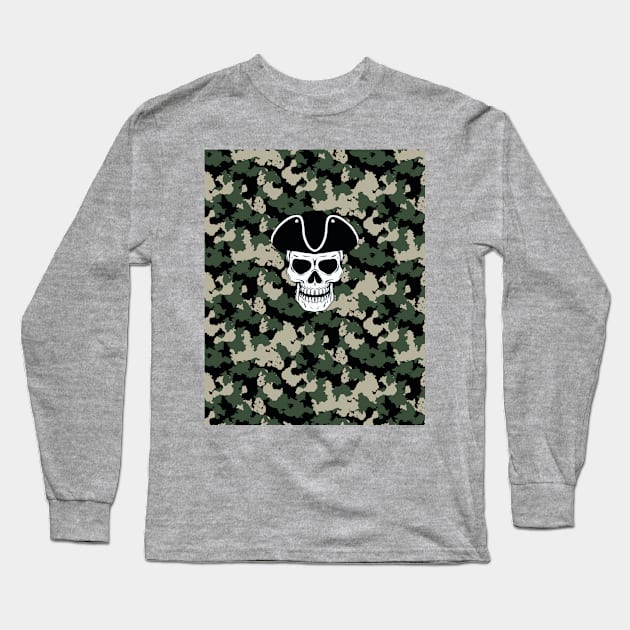 Camo skull Long Sleeve T-Shirt by designbywaqas